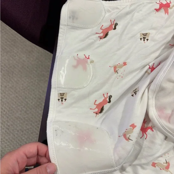 Kyte Baby White Swaddle with Pink Unicorns Bamboo Sleep Bag Swaddler - Picture 3 of 9